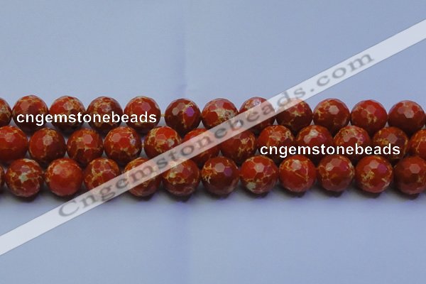 CDE2502 15.5 inches 18mm faceted round dyed sea sediment jasper beads