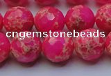 CDE2507 15.5 inches 14mm faceted round dyed sea sediment jasper beads