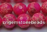 CDE2508 15.5 inches 16mm faceted round dyed sea sediment jasper beads