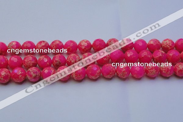 CDE2508 15.5 inches 16mm faceted round dyed sea sediment jasper beads