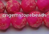 CDE2509 15.5 inches 18mm faceted round dyed sea sediment jasper beads