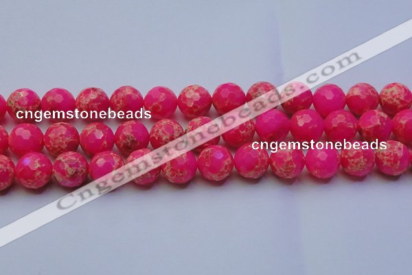 CDE2509 15.5 inches 18mm faceted round dyed sea sediment jasper beads