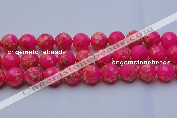 CDE2512 15.5 inches 24mm faceted round dyed sea sediment jasper beads