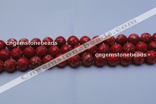 CDE2515 15.5 inches 16mm faceted round dyed sea sediment jasper beads