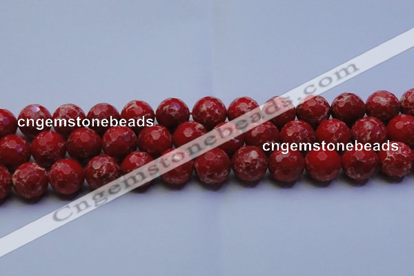 CDE2516 15.5 inches 18mm faceted round dyed sea sediment jasper beads