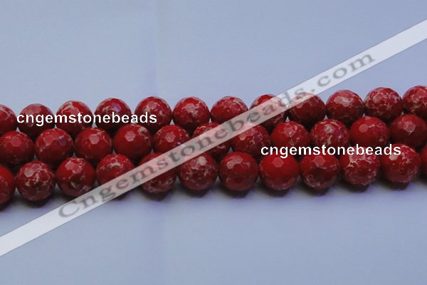 CDE2517 15.5 inches 20mm faceted round dyed sea sediment jasper beads