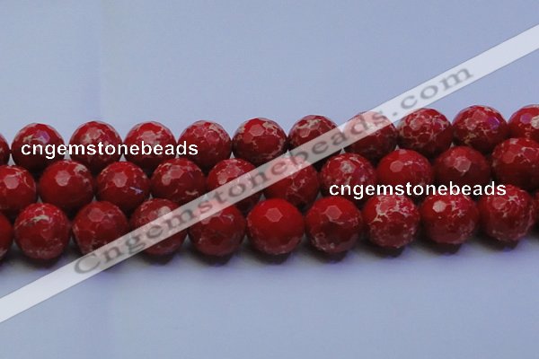 CDE2519 15.5 inches 24mm faceted round dyed sea sediment jasper beads