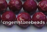 CDE2522 15.5 inches 16mm faceted round dyed sea sediment jasper beads