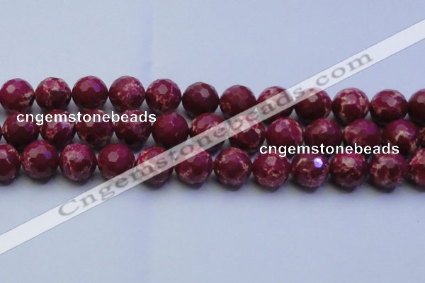 CDE2523 15.5 inches 18mm faceted round dyed sea sediment jasper beads