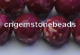 CDE2524 15.5 inches 20mm faceted round dyed sea sediment jasper beads