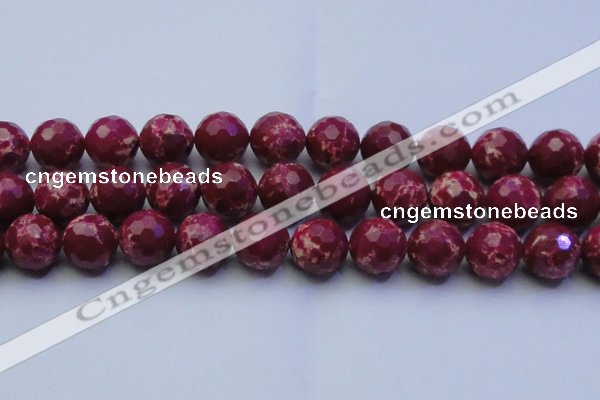 CDE2524 15.5 inches 20mm faceted round dyed sea sediment jasper beads