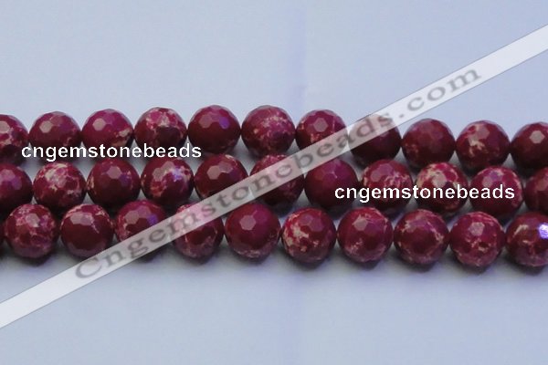 CDE2525 15.5 inches 22mm faceted round dyed sea sediment jasper beads