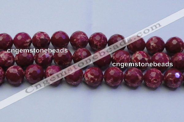 CDE2526 15.5 inches 24mm faceted round dyed sea sediment jasper beads