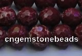 CDE2528 15.5 inches 14mm faceted round dyed sea sediment jasper beads