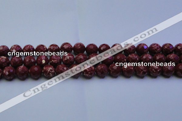 CDE2528 15.5 inches 14mm faceted round dyed sea sediment jasper beads