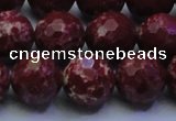 CDE2529 15.5 inches 16mm faceted round dyed sea sediment jasper beads