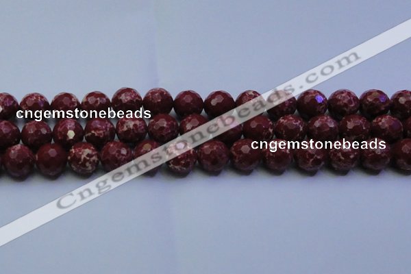 CDE2529 15.5 inches 16mm faceted round dyed sea sediment jasper beads