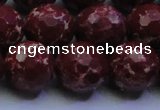 CDE2530 15.5 inches 18mm faceted round dyed sea sediment jasper beads