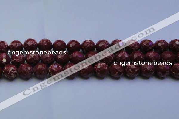 CDE2530 15.5 inches 18mm faceted round dyed sea sediment jasper beads