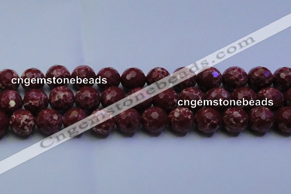 CDE2531 15.5 inches 20mm faceted round dyed sea sediment jasper beads