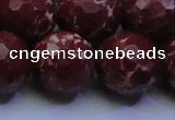 CDE2532 15.5 inches 22mm faceted round dyed sea sediment jasper beads