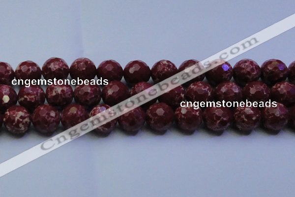 CDE2532 15.5 inches 22mm faceted round dyed sea sediment jasper beads