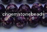 CDE2535 15.5 inches 14mm faceted round dyed sea sediment jasper beads