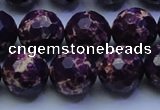 CDE2536 15.5 inches 16mm faceted round dyed sea sediment jasper beads