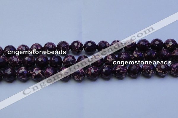 CDE2536 15.5 inches 16mm faceted round dyed sea sediment jasper beads