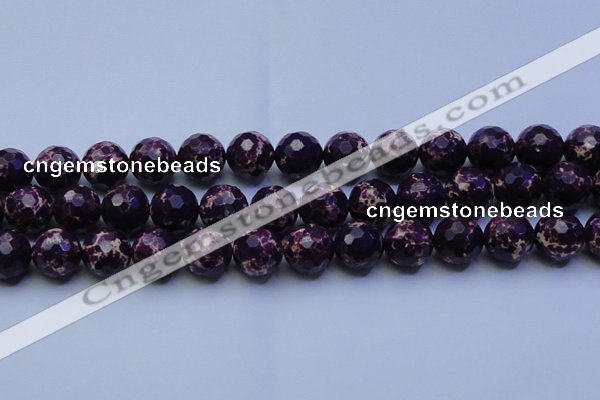 CDE2537 15.5 inches 18mm faceted round dyed sea sediment jasper beads