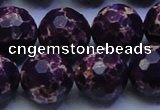 CDE2538 15.5 inches 20mm faceted round dyed sea sediment jasper beads