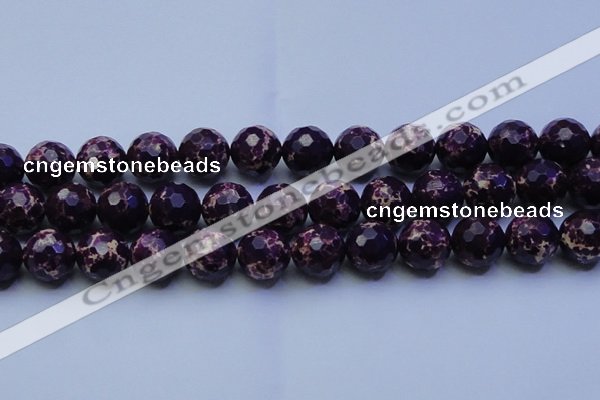 CDE2538 15.5 inches 20mm faceted round dyed sea sediment jasper beads