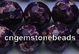 CDE2539 15.5 inches 22mm faceted round dyed sea sediment jasper beads