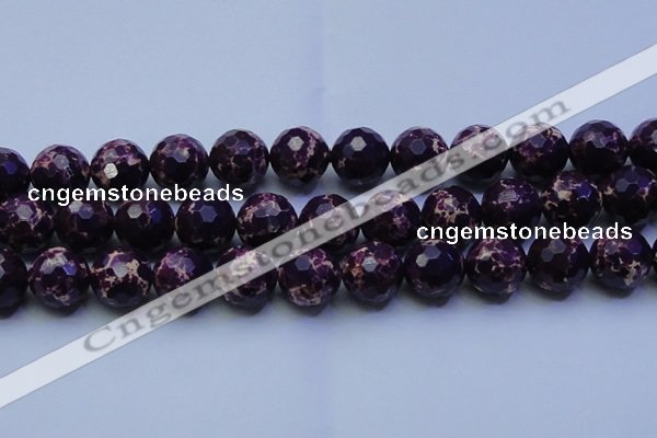 CDE2539 15.5 inches 22mm faceted round dyed sea sediment jasper beads