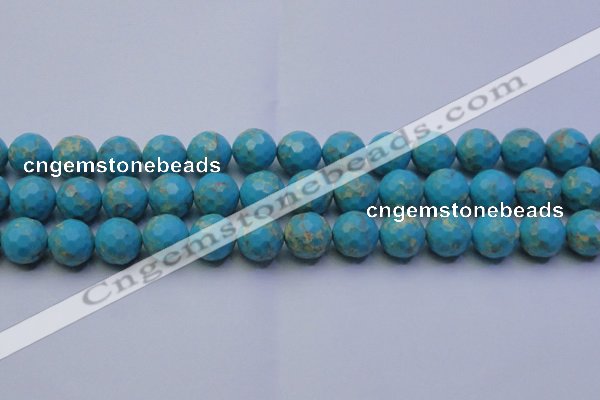 CDE2542 15.5 inches 14mm faceted round dyed sea sediment jasper beads