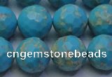 CDE2543 15.5 inches 16mm faceted round dyed sea sediment jasper beads