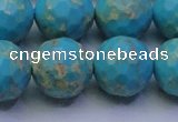 CDE2544 15.5 inches 18mm faceted round dyed sea sediment jasper beads