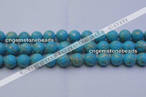 CDE2544 15.5 inches 18mm faceted round dyed sea sediment jasper beads