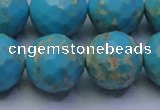 CDE2545 15.5 inches 20mm faceted round dyed sea sediment jasper beads