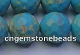 CDE2546 15.5 inches 22mm faceted round dyed sea sediment jasper beads