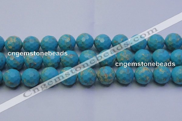 CDE2546 15.5 inches 22mm faceted round dyed sea sediment jasper beads