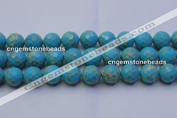 CDE2547 15.5 inches 24mm faceted round dyed sea sediment jasper beads