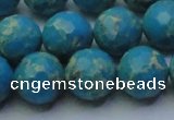 CDE2549 15.5 inches 14mm faceted round dyed sea sediment jasper beads