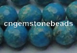 CDE2550 15.5 inches 16mm faceted round dyed sea sediment jasper beads