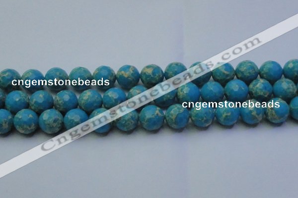 CDE2550 15.5 inches 16mm faceted round dyed sea sediment jasper beads