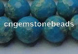 CDE2551 15.5 inches 18mm faceted round dyed sea sediment jasper beads