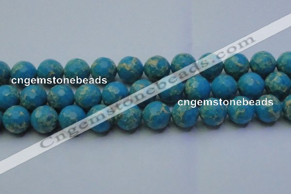 CDE2552 15.5 inches 20mm faceted round dyed sea sediment jasper beads