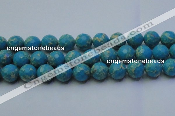 CDE2553 15.5 inches 22mm faceted round dyed sea sediment jasper beads