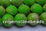 CDE2556 15.5 inches 14mm faceted round dyed sea sediment jasper beads