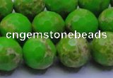 CDE2557 15.5 inches 16mm faceted round dyed sea sediment jasper beads